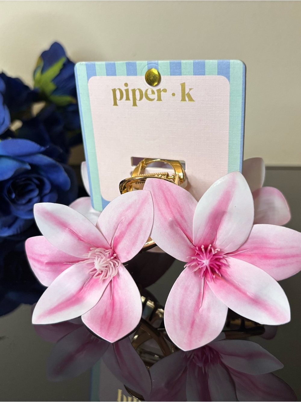 NWT Piper K Large Pink Orchid Jaw Clip